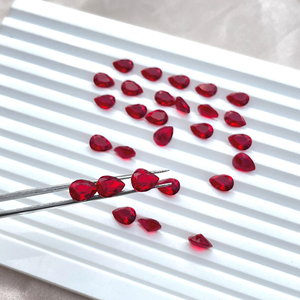 Cuarzo rojo calibrado 6x8mm pera facetada corte piedra preciosa suelta para la fabricación de joyas - Product Image 5