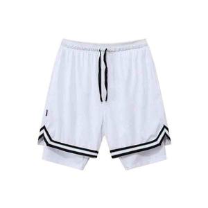 Pantalones cortos deportivos 2 en 1 de malla para correr con cordón de redes de poliéster de secado rápido para hombre de verano personalizados - Product Image 5