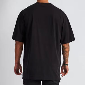 Camiseta con estampado de logotipo personalizado para hombre, 100% algodón de alta calidad, tejido de secado rápido, camisetas informales de gran tamaño lisas - Product Image 3