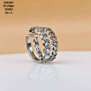 Anillos de Compromiso de plata de doble capa con circonita, joyería de diamante para mujer, chapado en oro, anillos de boda de Plata de Ley 925 - Product Image 1