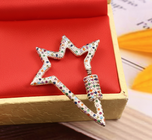 Breloques en argent sterling 925 avec fermoir en forme d'étoile, multicolores, avec zirconiums cubiques, pour hommes et femmes, produit en vrac - Product Image 5