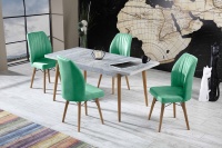 Ensemble de salle à manger moderne de luxe Alessa table et 6 chaises extensibles en bois meilleure vente produit durable et élégant fabriqué en Turquie