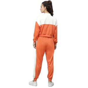 New style Custom Logo Women's Casual Solid regular Length Winter Long <b>Sleeved</b> Fleece Hoodie Jogger Stacked Pants - Product Image 3
