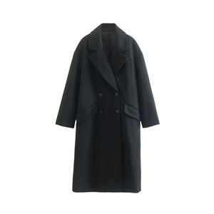 4 colorway col cranté double boutonnage à manches longues couleur unie mode décontractée femmes trench-coat - Product Image 4