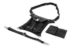 Leather <b>Holster</b> and Hip Bag Utility <b>Belt</b> With Silver Hardware Multi-function <b>Holster</b> <b>Belt</b> - Product Image 3