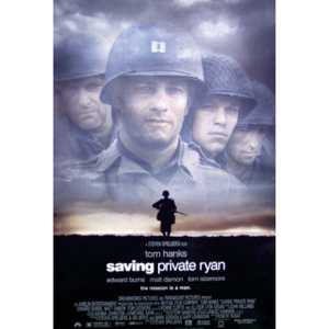Affiche de film 'Saving Private Ryan' sur toile vinyle polyester, impression numérique offset, style déroulant, pour décoration éducative - Product Image 1