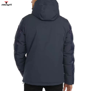 Lightweight Canvas Zipper Waterproof Breathable High Street Style Stand Collar Winter <b>Puffer</b> <b>Jacket</b> with Front Logo for Sale - Product Image 4