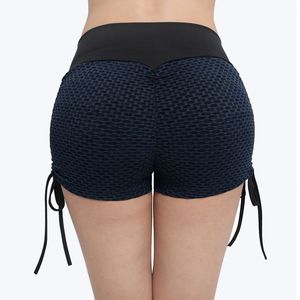 Pantalones cortos de Yoga de cintura alta para mujer, pantalones cortos deportivos elásticos a la moda para Fitness, mallas para correr de talla grande, pantalones de Yoga sin costuras para entrenamiento - Product Image 6