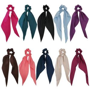 Élastiques à <span class=keywords><strong>cheveux</strong></span> pour femmes avec <span class=keywords><strong>long</strong></span> ruban en forme de nœud, chouchous, attaches pour queue de cheval, accessoires pour femmes, filles et adolescentes - Product Image 1