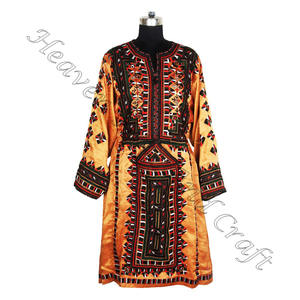 Belles robes de type Afghani et Balochi brodées à la main dans un design coloré plus vendu de 2025 Vintage Bohemian Banjara - Product Image 1