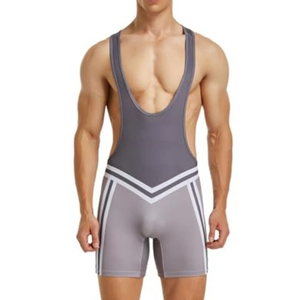 ชุดมวยปล้ำแบบสั่งทำพิเศษ คุณภาพพรีเมียม ปี 2026 สำหรับผู้ชาย ผ้าเนื้อยืด ดีไซน์สีพื้น - Product Image 1