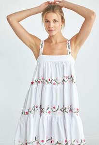 Vestidos bordados de estilo mexicana para mujer, Vestido corto informal Sexy sin mangas a la moda - Product Image 3