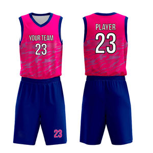 Uniforme de basket-ball imprimé par sublimation, tenue d'été, maillot sans manches, sergé, tissu respirant, col en V côtelé - Product Image 4