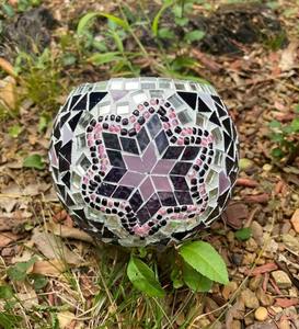 Modern Design Glass <b>Votive</b> Set of 2 Black & Silver Mosaic Medium Size <b>Candle</b> <b>Votive</b> Holder for Living Room & Hotel Decor - Product Image 3