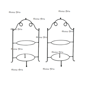 Ensemble de 2 porte-assiettes de qualité supérieure dernière conception en fer de couleur noire porte-assiettes par Home Arts - Product Image 1