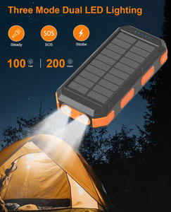 Outdoor/Camping Light Portable 30000 Mah Solar Power Bank Built-in 4 <strong>Cables</strong> Compass Solar <strong>External</strong> Battery Charger - Product Image 6