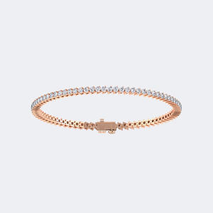 Bracelet tennis en or avec diamants ronds de 3,28 carats, couleur E, cultivés en laboratoire, sertis en feston, bijoux pour femme, 7 pouces - Product Image 1