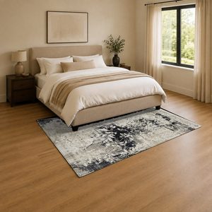 Alfombra de Chenilla Lavable a Máquina con Estampado Digital Tradicional Anatolia en Gris Plateado, Antideslizante, Modelo LXDP-0071 de RUGS DEPOT, Venta al Por Mayor - Product Image 3