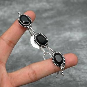 Black Onyx <b>Bracelet</b> 925 Sterling Silver Handmade Jewelry Gemstone <b>Bracelet</b> Gift For Women Her Luxury Fashion - Product Image 4