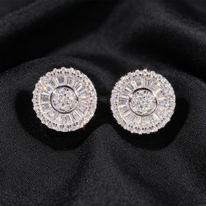 925 Sterling <b>Silver</b> Round <b>Earrings</b> VVS Moissanite Diamond Iced Out Stud <b>Earrings</b> Luxury Statement <b>Earrings</b> <b>For</b> <b>Men</b> Women - Product Image 4