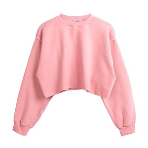 Winter Heavyweight Essentials Blank Plain Crew Neck Sudadera forrada Fleece Crewneck Sudadera de mujer - Product Image 1