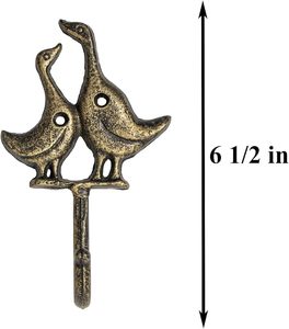 เหล็กหล่อติดผนังตกแต่งบ้านตะขอเดี่ยวออกแบบที่เป็นเอกลักษณ์ (เป็ด) ธีมสำหรับเสื้อผ้า - Product Image 3