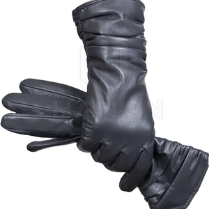 Guantes profesionales de conducción de invierno Pantalla táctil Compatible Diseño de cuero transpirable Fuerte agarre de Palma Tela elástica - Product Image 2