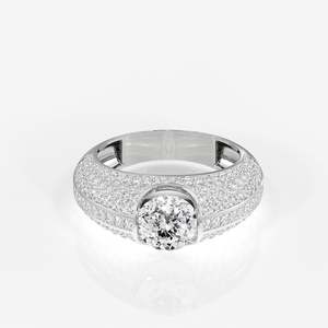 Anillo de Oro de 14k para Hombre con Diamante Moissanite de Corte Portugués, Elegante y Lujoso - Product Image 5