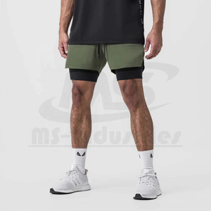 Pantalones Cortos Deportivos 2 en 1 de Poliéster de Doble Capa con Logotipo Personalizado OEM, Venta Caliente 2026, Bajo MOQ, Fabricante - Product Image 2