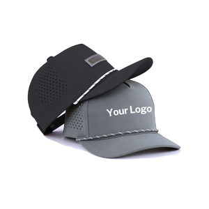 OEM Lightweight Sun Protection Golf <b>Hats</b> 5 Panel Laser Perforated Custom Rubber PVC Patch Logo Custom Embroidery Logo Rope <b>Cap</b> - Product Image 5