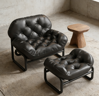 Offre à Durée Limitée : Canapé Simple Surdimensionné en Cuir Doux et Confortable, Facile d'Entretien, Idéal pour les Petits Espaces