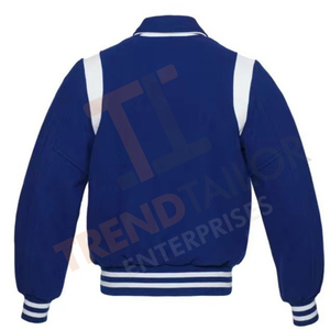 Manches en cuir, veste de baseball personnalisée de bonne qualité en gros, veste de baseball pour homme avec corps en laine - Product Image 1