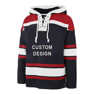 High Quality Custom Made Ice Hockey Hoodie Printed Twill Embroidery 100% Polyester Fleece Breathable Waterproof Anti-UV Quick - Product Image 1