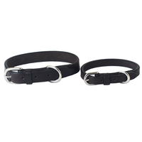 Collier de chien en cuir véritable de luxe écologique en gros d'usine de haute qualité petits moyens grands animaux de compagnie solide coton personnalisé