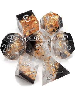 Handmade Resin Dice Set for <b>DND</b> | Sharp Edge Polyhedral RPG Dice with Custom Colors - Product Image 1