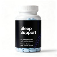 Étiquettes personnalisées Haoxuan pour bouteilles de soutien au sommeil, film noir mat, autocollants imprimés imperméables pour l'emballage de produits nutritionnels