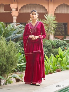 Latest Dhwaja Export Multi Color Heavy Embroidered Mas- Line Women's <b>Kurtis</b> Set with Dupatta <b>Indian</b> & Pakistani Clothing - Product Image 4