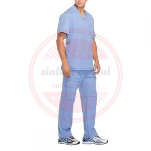 Custom Men Scrub Set de alta calidad 2024 Hombres Scrubs Uniformes Personalizados Médico Scrub Suit - Product Image 4