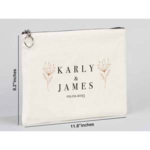 <b>Summer</b> Wedding Clutch Bag Zipper Personalized Bridal Bridesmaid Gift Fashion Pouch Cute Beading Cotton Lining Floral <b>Decoration</b> - Product Image 3