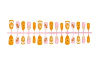 NBL-JX-145 3D Oranje Fruit Gradient Press-on Nagels 30 stuks Herbruikbare Volledige Dekking Kunstnagels Zomer Handgemaakte Amandel Nageltips