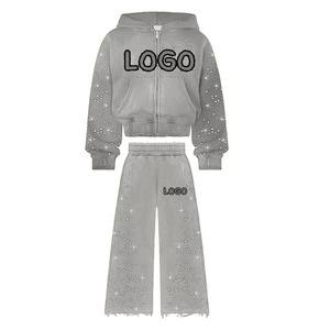 Conjunto Deportivo de Primera Calidad con Pedrería, Tela de la Mejor Calidad, 100% Algodón, Último Diseño 2025, Sudadera Moderna - Product Image 4