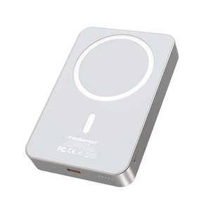 Batterie externe portable haute capacité 10 000 mAh avec charge rapide USB-C 18W pour charge sans fil, format poche - Blanc - Product Image 1