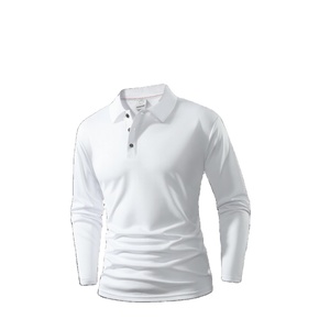 Polo de alta calidad para hombre para primavera Otoño Invierno manga larga Color sólido camiseta Top con solapa transpirable Casual - Product Image 2
