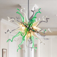 Lustres Sputnik LONGREE en verre soufflé à la main vert, luminaires de plafond pour salon, chambre à coucher, bureau