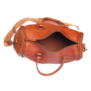 กระเป๋าทรงดัฟเฟิลกระเป๋าเดินทางหนังยูนิเซ็กซ์สำหรับงานหนักออกแบบโลโก้ได้ตามต้องการ - Product Image 3