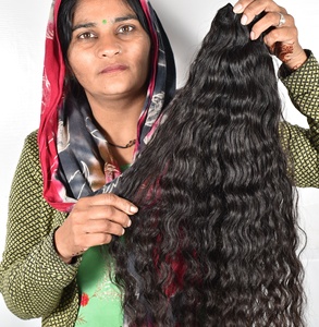 Extensions de cheveux humains 100% naturelles, couleur noire, cheveux indiens Remy, cheveux vierges bruts, cuticules alignées, mèches de cheveux - Product Image 1