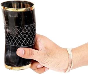 Corne à boire Viking personnalisée de haute qualité en verre Corne de buffle en verre Bull Viking Corne à boire en verre à bas prix - Product Image 6
