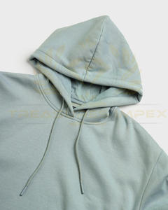 Sudadera con capucha de gran tamaño de lana de algodón sólido para mujer con logotipo personalizado en la parte delantera, jersey con hombros caídos, mangas completas de invierno - Product Image 3