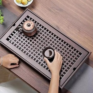 Elegante bandeja de servicio de madera de Color Chocolate para aperitivos y té elegante bandeja hecha a mano para cocina mesa de comedor y uso de decoración del hogar - Product Image 3