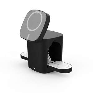 Chargeur sans fil pliable 15W avec logo personnalisé, protection OTP, port Type-C 3-en-1 pour montre intelligente et écouteurs - Product Image 1